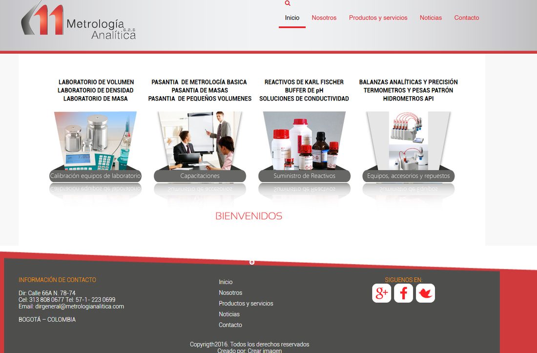 Web de Metrología Analítica antes del rescate